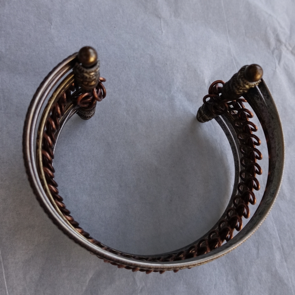 Multi Strand Cuff Bracelet Silver - image 3